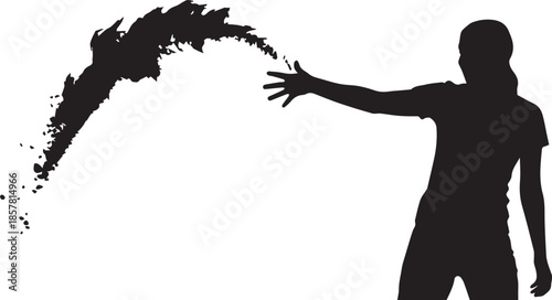 Person holding fire arch