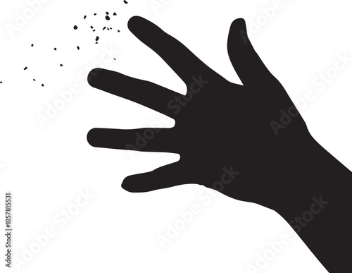 Hand releasing particles