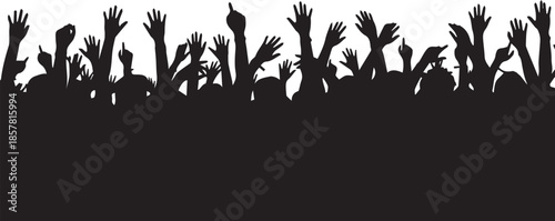 Silhouettes of reaching hands