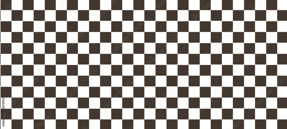 Fototapeta premium Distorted checkerboard background, wavy psychedelic chessboard pattern,black and white square pattern