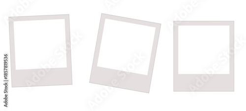 Empty white photo frame with shadow. Vector illustration on transparent Background. Picture Frame Set Isolated Transparent Background.