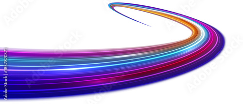 Modern abstract high speed movement. Dynamic motion light trails. Futuristic digital technology movement concept. Pattern for banner. PNG.
