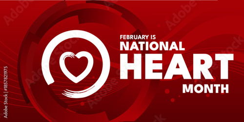 National Heart Month - banner, poster, vector illustration