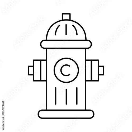 Simple black and white outline icon of a fire hydrant on white background