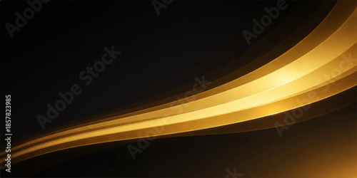 Abstract golden background with fluid waves and light curves creates a luxury gold texture pattern for a dark business wallpaper vector illustration or card template backdrop