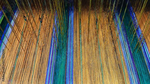 Fotografía Close up view of handloom in India.