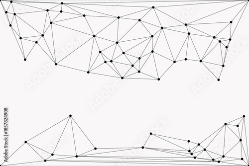 Abstract futuristic digital technology network connected with communication lines background. white background with low poly digital lines connection