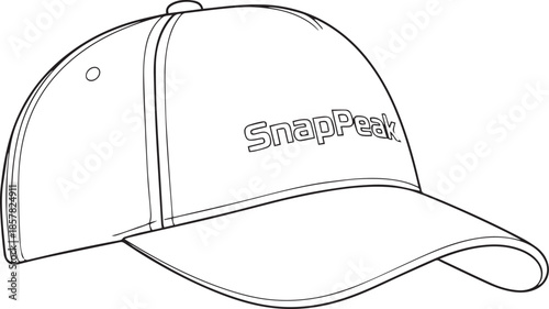 silhouette of clean vector of snap cap isolated on white background