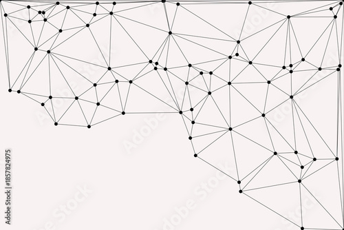 Abstract futuristic digital technology network connected with communication lines background. white background with low poly digital lines connection