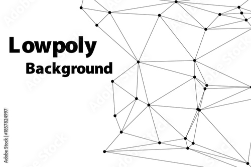 Abstract futuristic digital technology network connected with communication lines background. white background with low poly digital lines connection