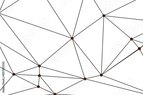 Abstract digital network connection. Abstract futuristic digital technology network connected with communication lines background. white background with low poly digital lines connection.