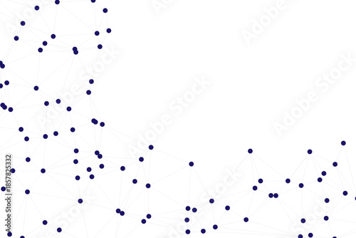 Abstract digital network connection. Abstract futuristic digital technology network connected with communication lines background. white background with low poly digital lines connection.