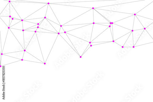 Abstract digital network connection. Abstract futuristic digital technology network connected with communication lines background. white background with low poly digital lines connection.