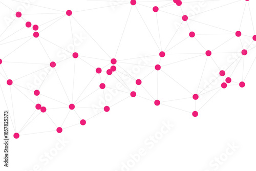 Abstract digital network connection. Abstract futuristic digital technology network connected with communication lines background. white background with low poly digital lines connection.