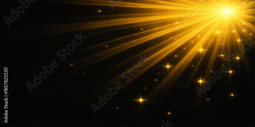 A magic burst of bright fireworks glowing in the dark night sky with shiny stars and colorful energy explosions over a deep cosmos space background illustration