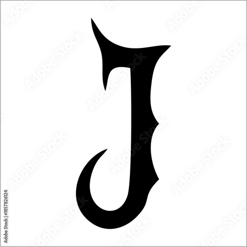 extreme death metal font "j" style