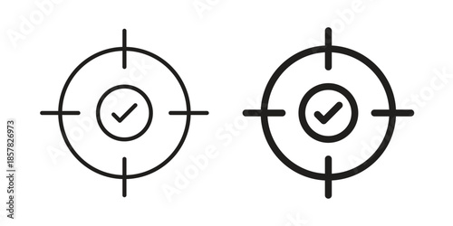 Accuracy icons. doodles vector. icon set in line strokes