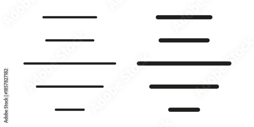 Align center icons. doodles vector. icon set in line strokes