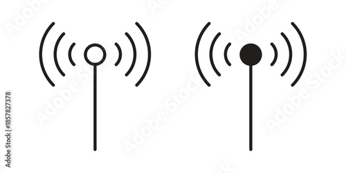 Antenna icons. doodles vector. icon set in line strokes