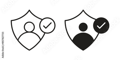 Authentication icons. doodles vector. icon set in line strokes