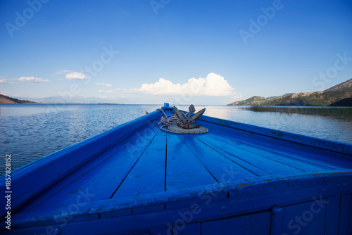 Nose of a boat on Lake Shkodra, Montenegro