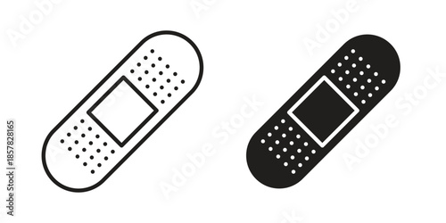 Bandage icons. doodles vector. icon set in line strokes