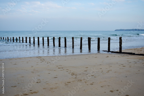 Plage de Saint-Malo le matin en hiver