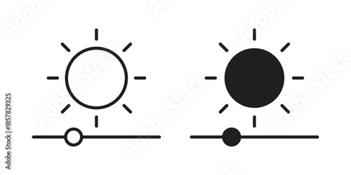 Brightness icons. doodles vector. icon set in line strokes
