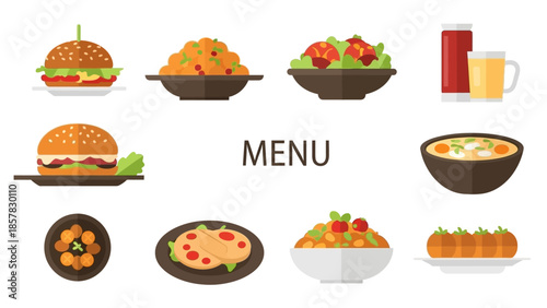 Variety of Food Items on Menu.