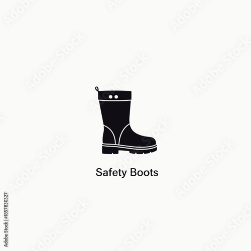 Safety boots in black color for protective footwear  