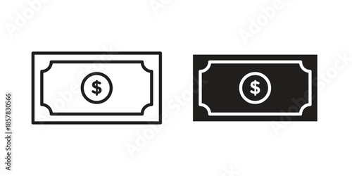 Cash icons. doodles vector. icon set in line strokes
