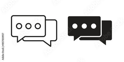 Chat icons. doodles vector. icon set in line strokes