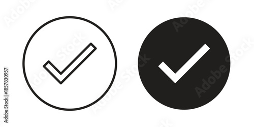 Check mark icons. doodles vector. icon set in line strokes