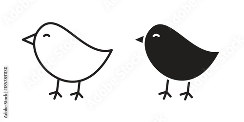 Chick icons. doodles vector. icon set in line strokes