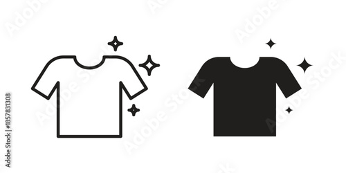 Clean Clothes icons. doodles vector. icon set in line strokes