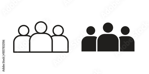 Community icons. doodles vector. icon set in line strokes