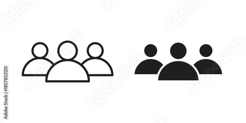 Community icons. doodles vector. icon set in line strokes