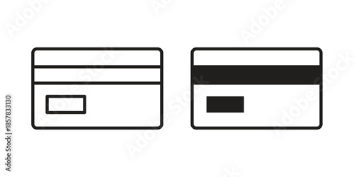 Credit card icons. doodles vector. icon set in line strokes
