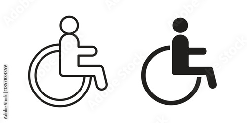 Disable icons. doodles vector. icon set in line strokes