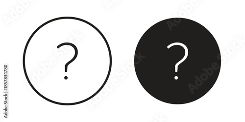 Doubts button icons. doodles vector. icon set in line strokes