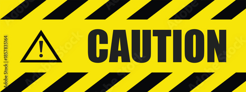 caution yellow sign. warning with black tab, vector illustration.Black and yellow line striped. Caution tape. Blank warning background. Vector illustration