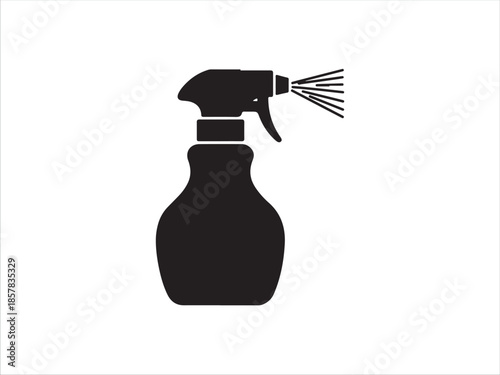 Black Spray Bottle Icon Isolated on Transparent Background