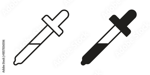 Eye dropper icons. doodles vector. icon set in line strokes