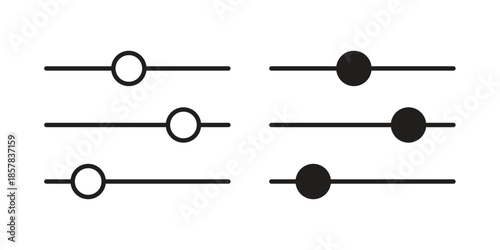 Filter Control icons. doodles vector. icon set in line strokes
