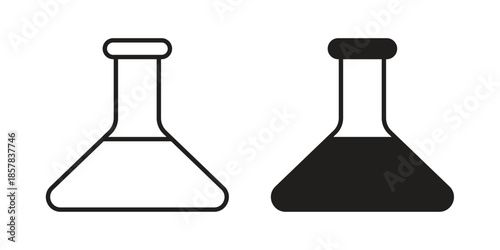 Flask icons. doodles vector. icon set in line strokes