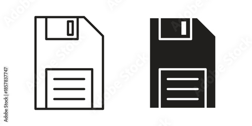 Floppy disk icons. doodles vector. icon set in line strokes