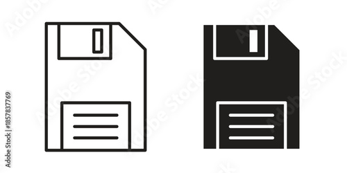 Floppy disk icons. doodles vector. icon set in line strokes