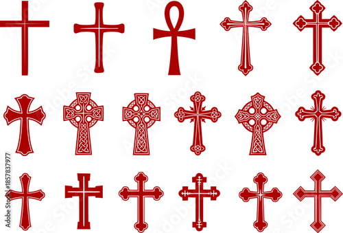 Ornate gothic cross with pointed edges in black ink
