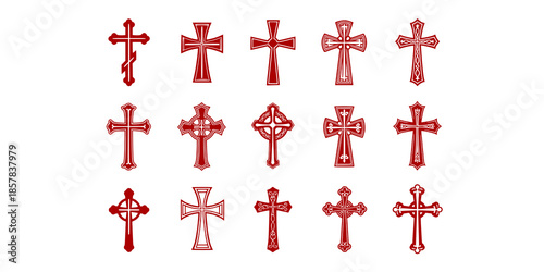 Ornate gothic cross with pointed edges in black ink
