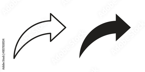 Forward icons. doodles vector. icon set in line strokes